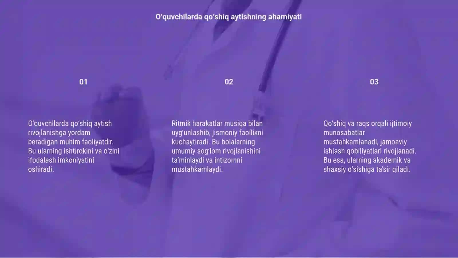 Oʻquvchilarda qoʻshiq aytish va ritmik harakatlar 3