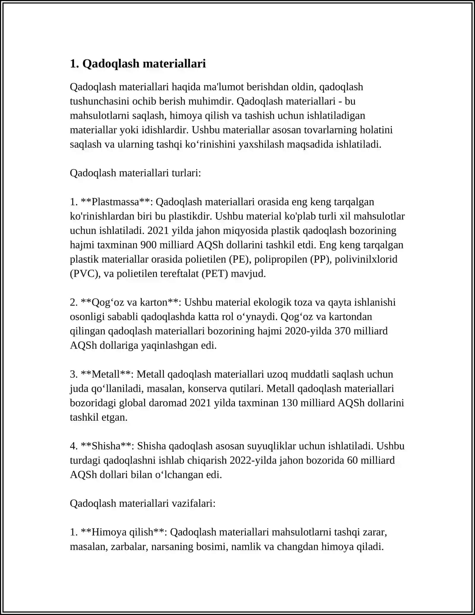 TERMOPLAST POLIMERLARNI QÒLLANISH SOXALARI 3