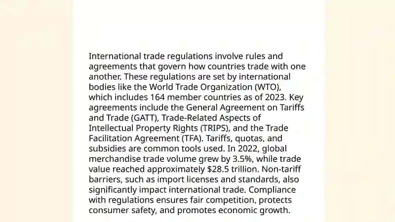 International Trade Regulations 3