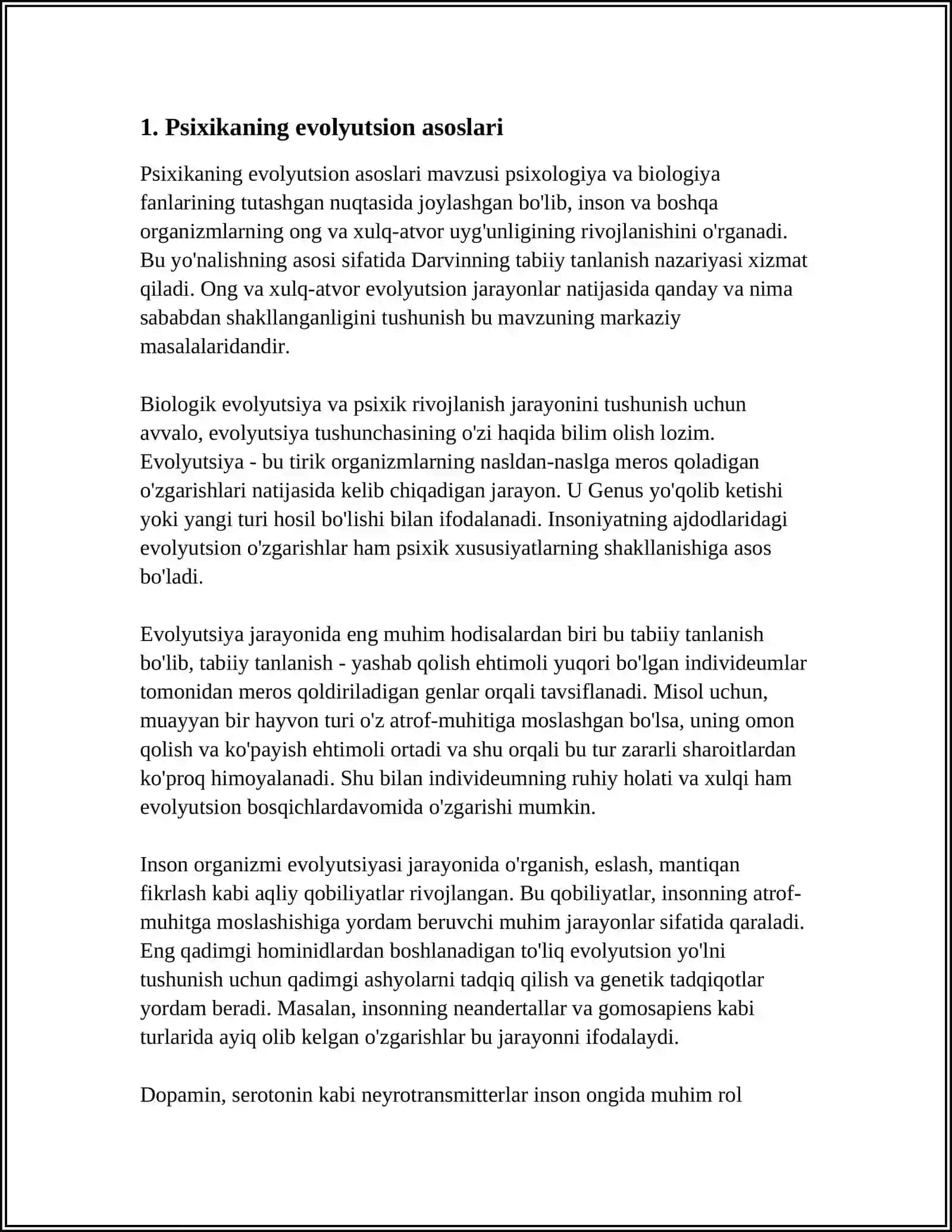 PSIXIKA VA ONGNING FILOGENETIK TARAQIYOT 3