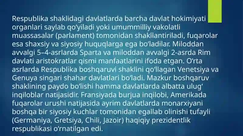 Jahon mamlakatlarining davlat tuzimi va ularni baholash 3
