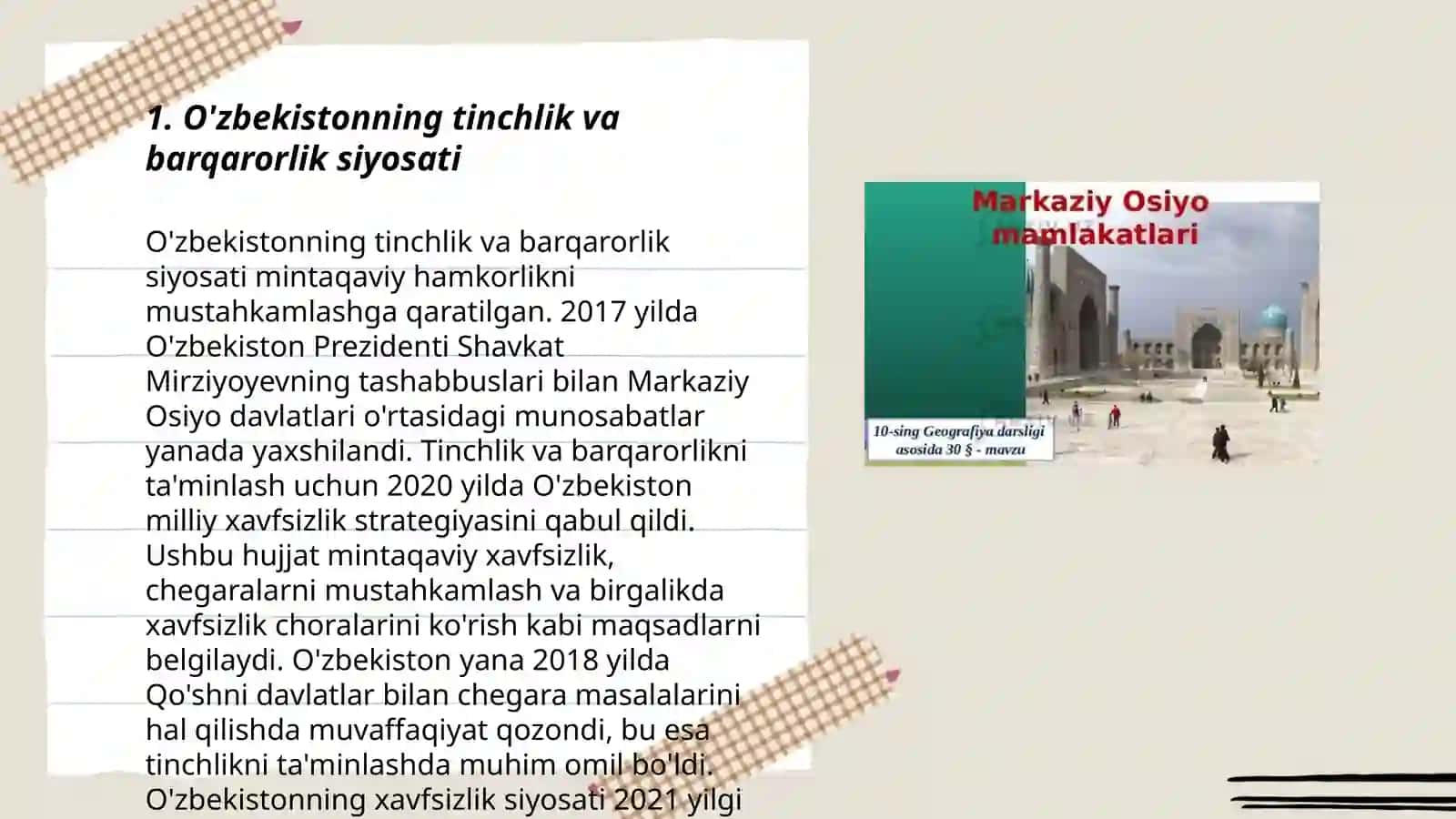 O'zbekistonning tinchlik va barqarorlik siyosati 3