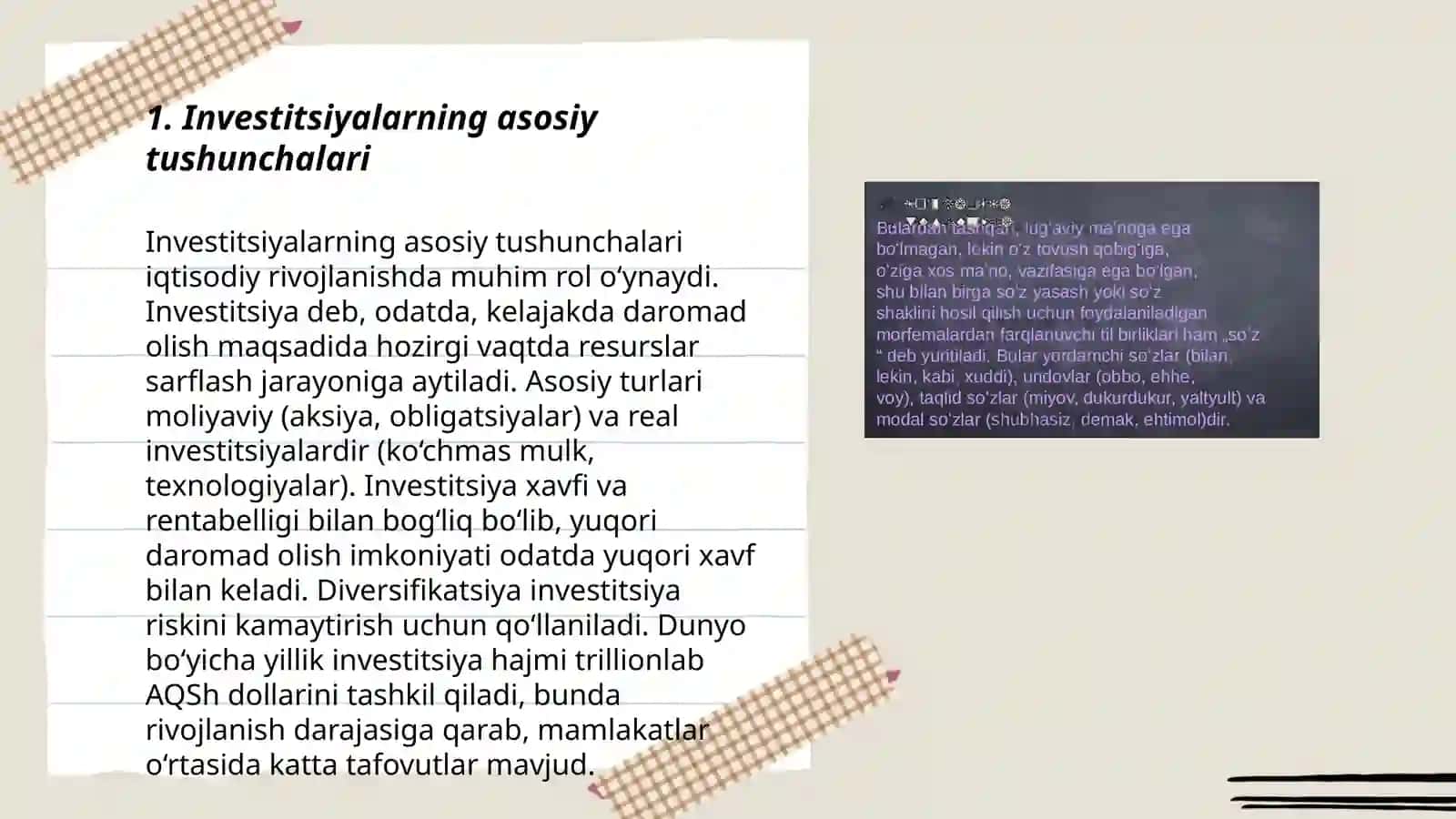 Investitsiyalarning mazmuni va vazifalari 3