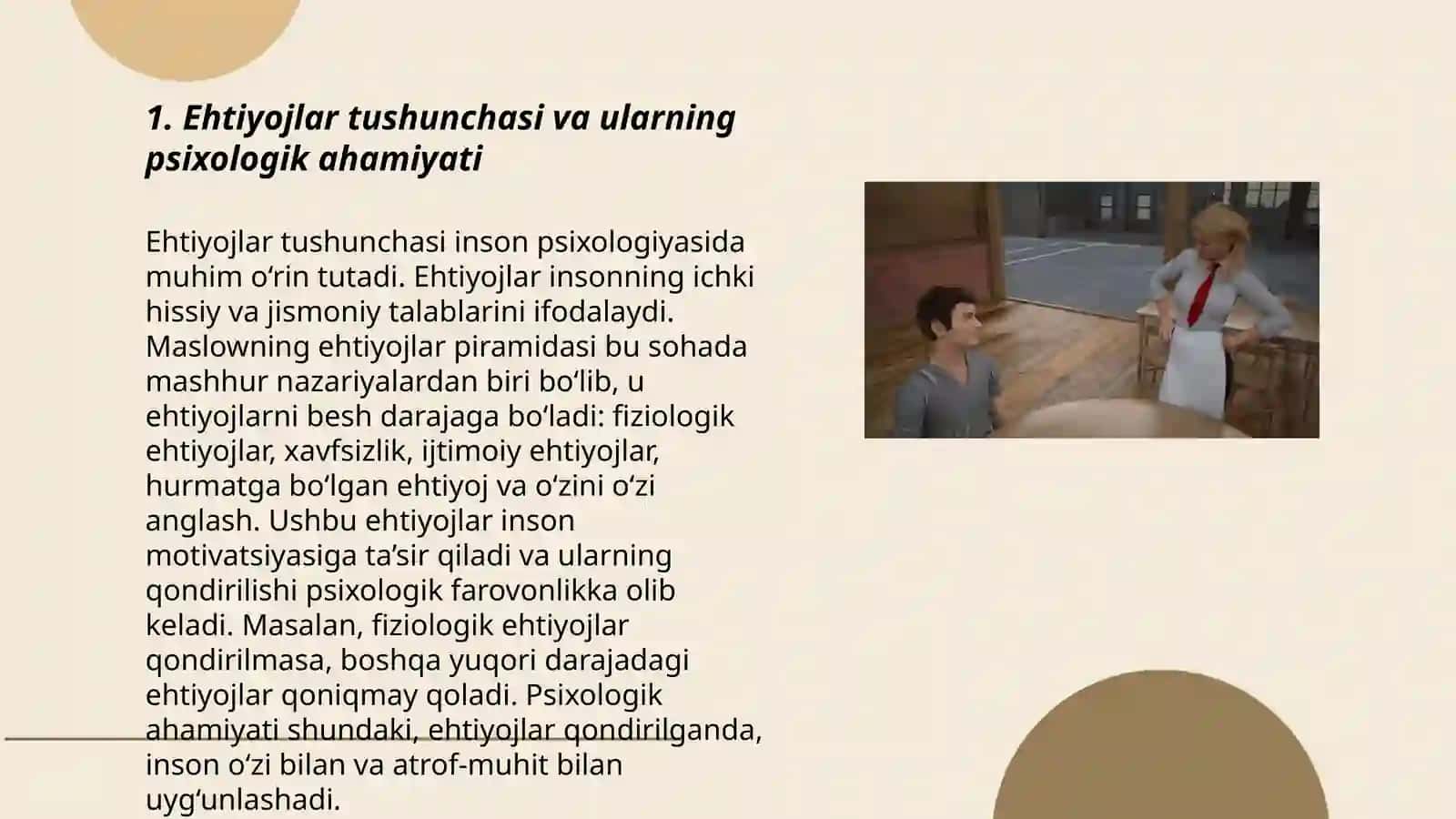 A.Maslouning ehtiyojlar piramidasi 3