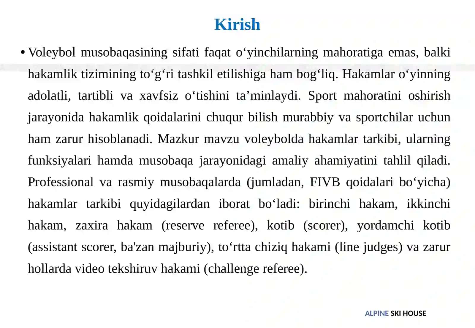 Voleybol o‘yinida hakamlar tarkibi va ularning vazifalari 3