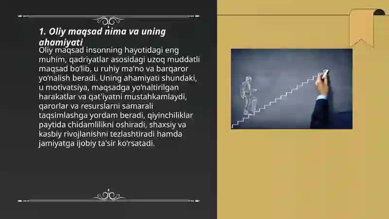 Oliy maqsadlar bilan yashash 3