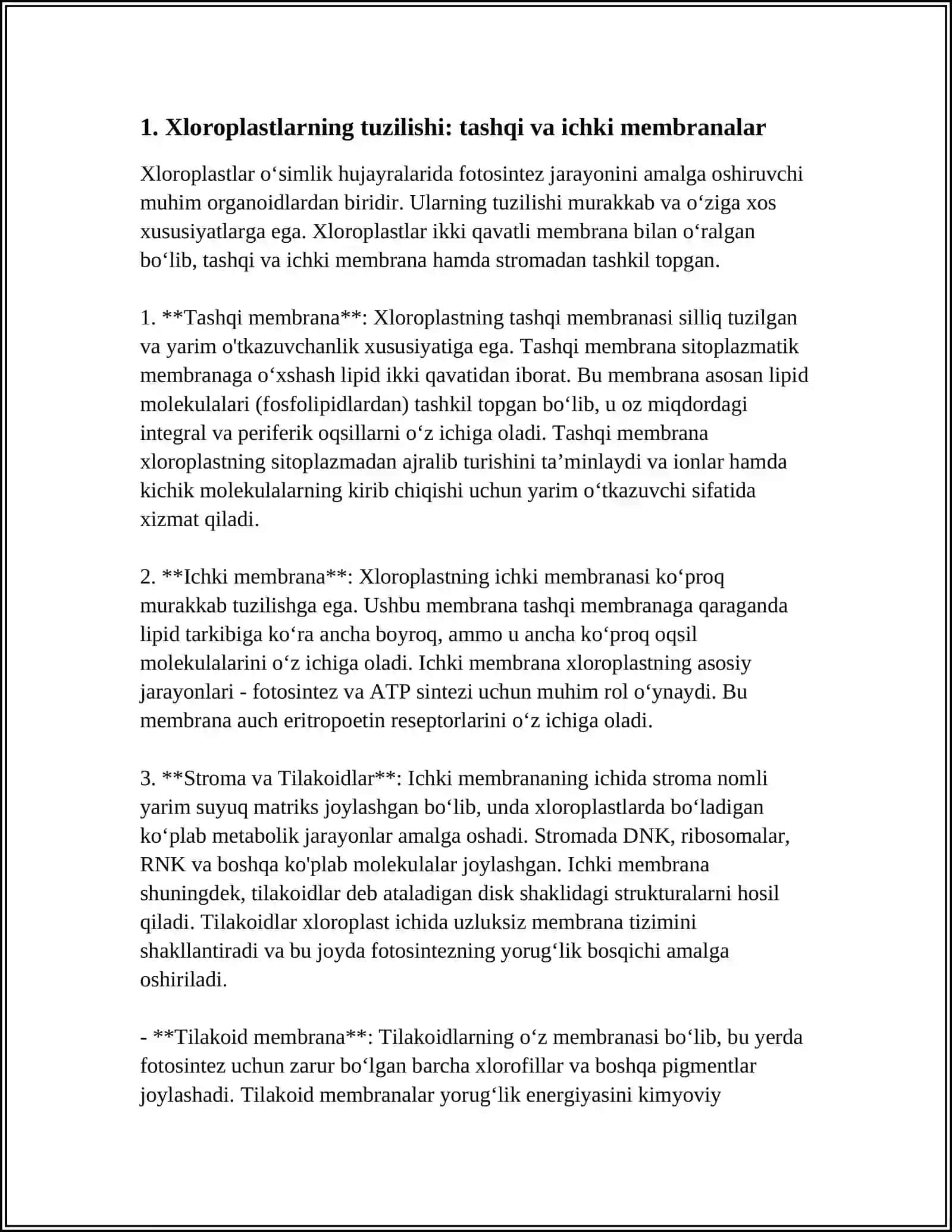 Xloroplastlarning tuzilishi 3
