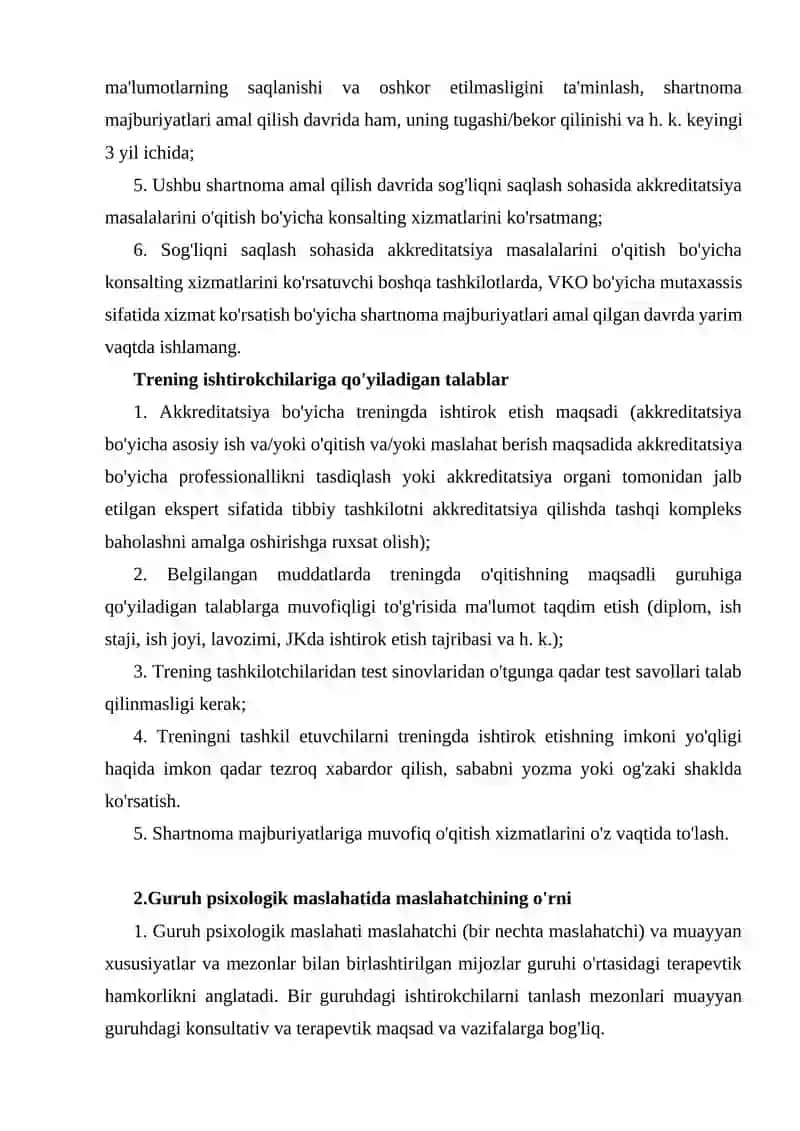 Guruh psixologik maslahatida maslahatchining o'rni 3