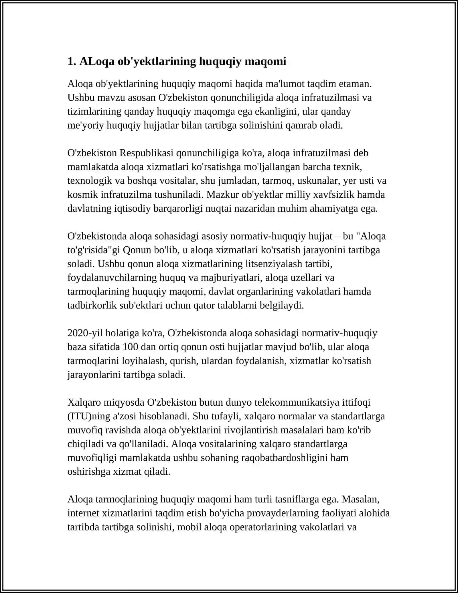 ALOQA OBYEKTLARI DAVLAT KADASTRI 3