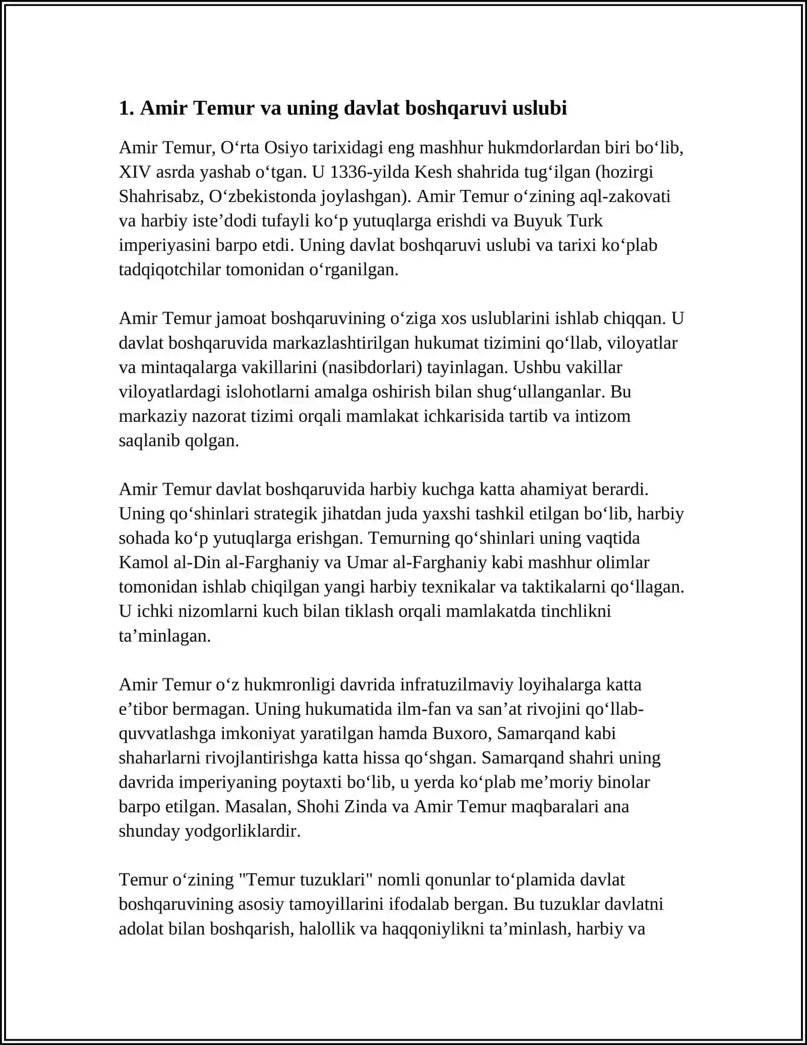 AMIR TEMUR BUYUK DAVLAT ARBOBI 3
