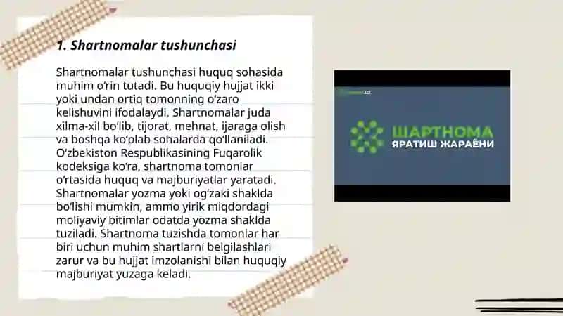 Shartnomaning turlari va yozilish tartibi 3