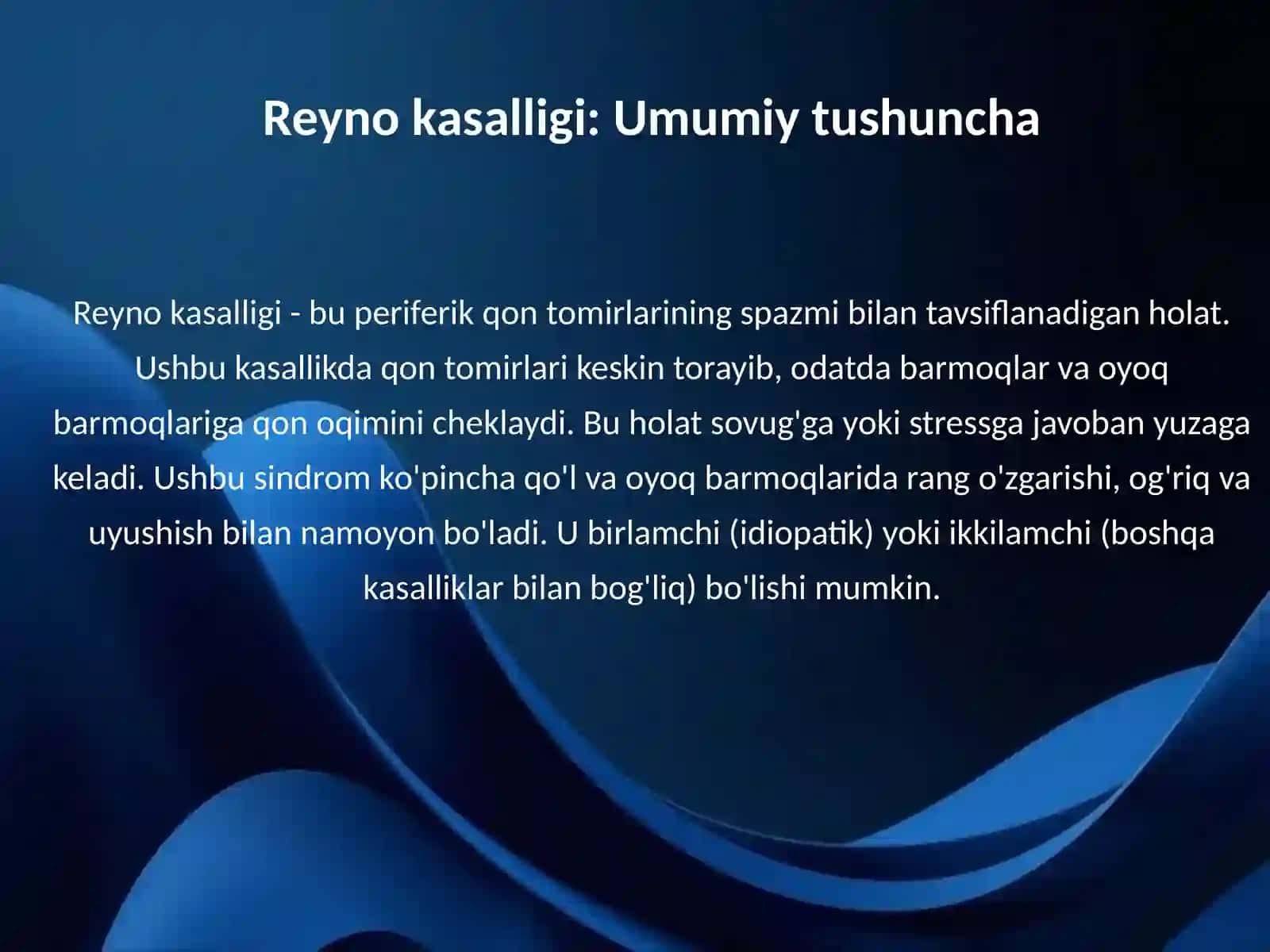 Reyno va byurger kasalligi 3