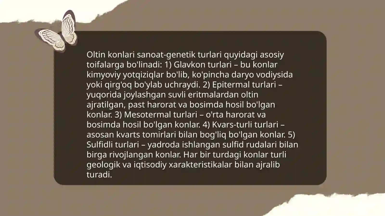 Oltin konlarning sanoat-genetik turlari va konlari 3