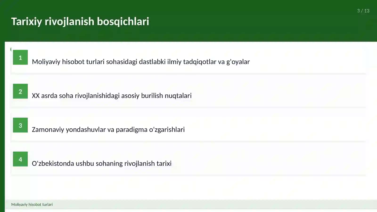 Moliyaviy hisobot turlari 3