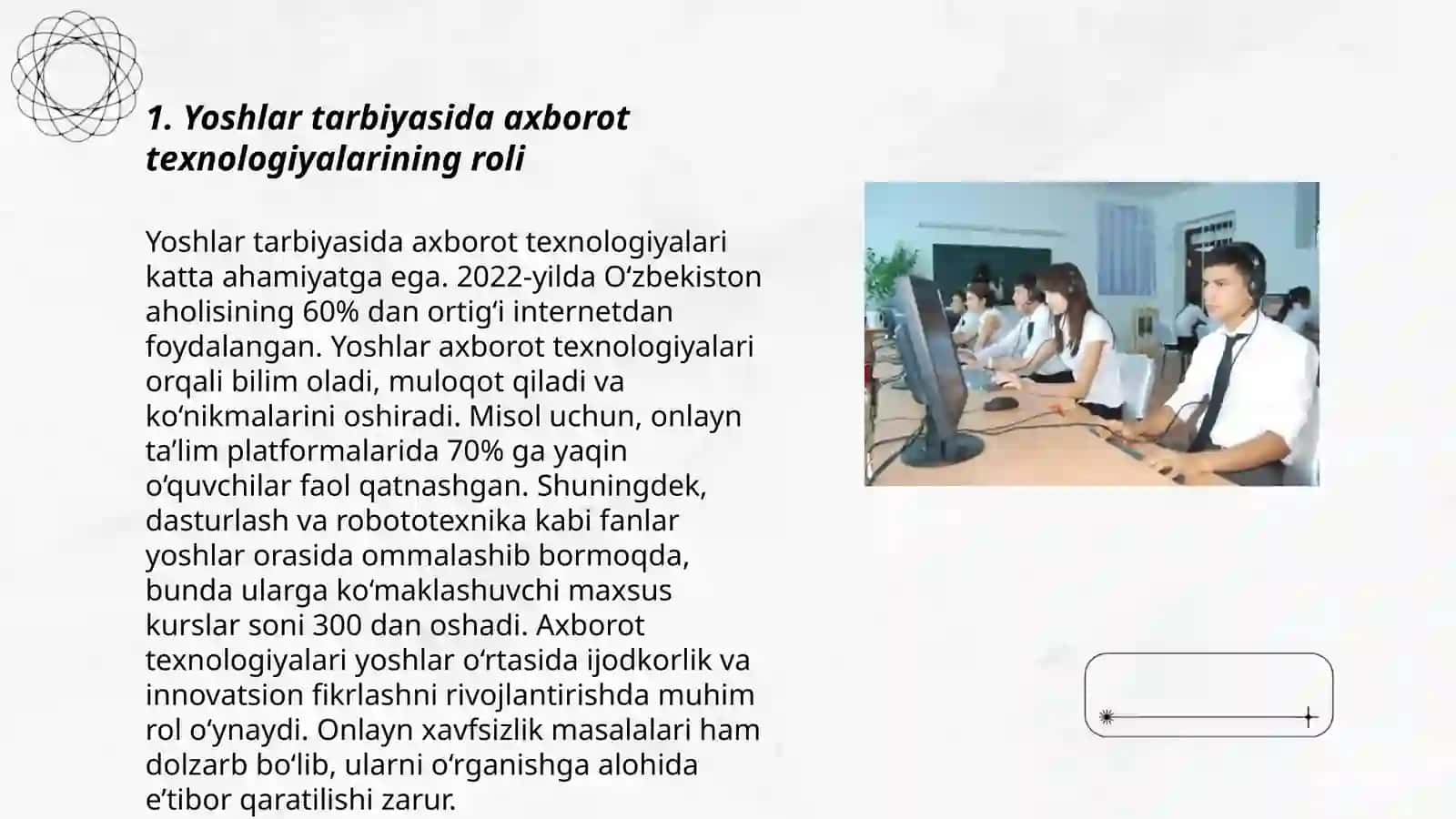 Yoshlar tarbiyasida zamonaviy axborot texnologiyalarining o'rni va ahamiyati 3