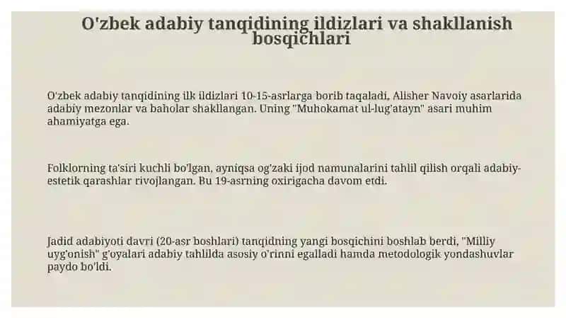 O'zbekadabiytanqidiningpaydobo'lishivashakllanishi 3
