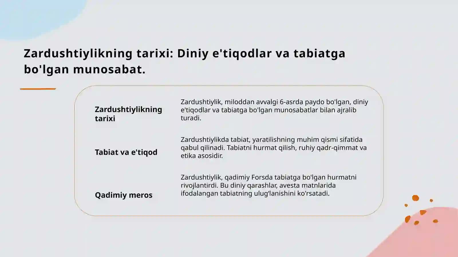 Zardushtiylik tabiatning ulugʻlanishi 3