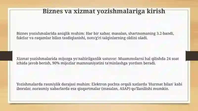 Ish yuritish va xizmat yozishmalari 3