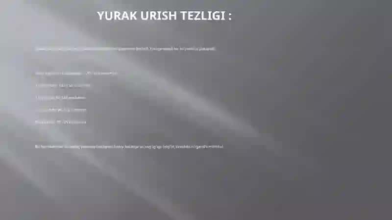 Yurak va qon tizimining ko'rsatkichlari 3