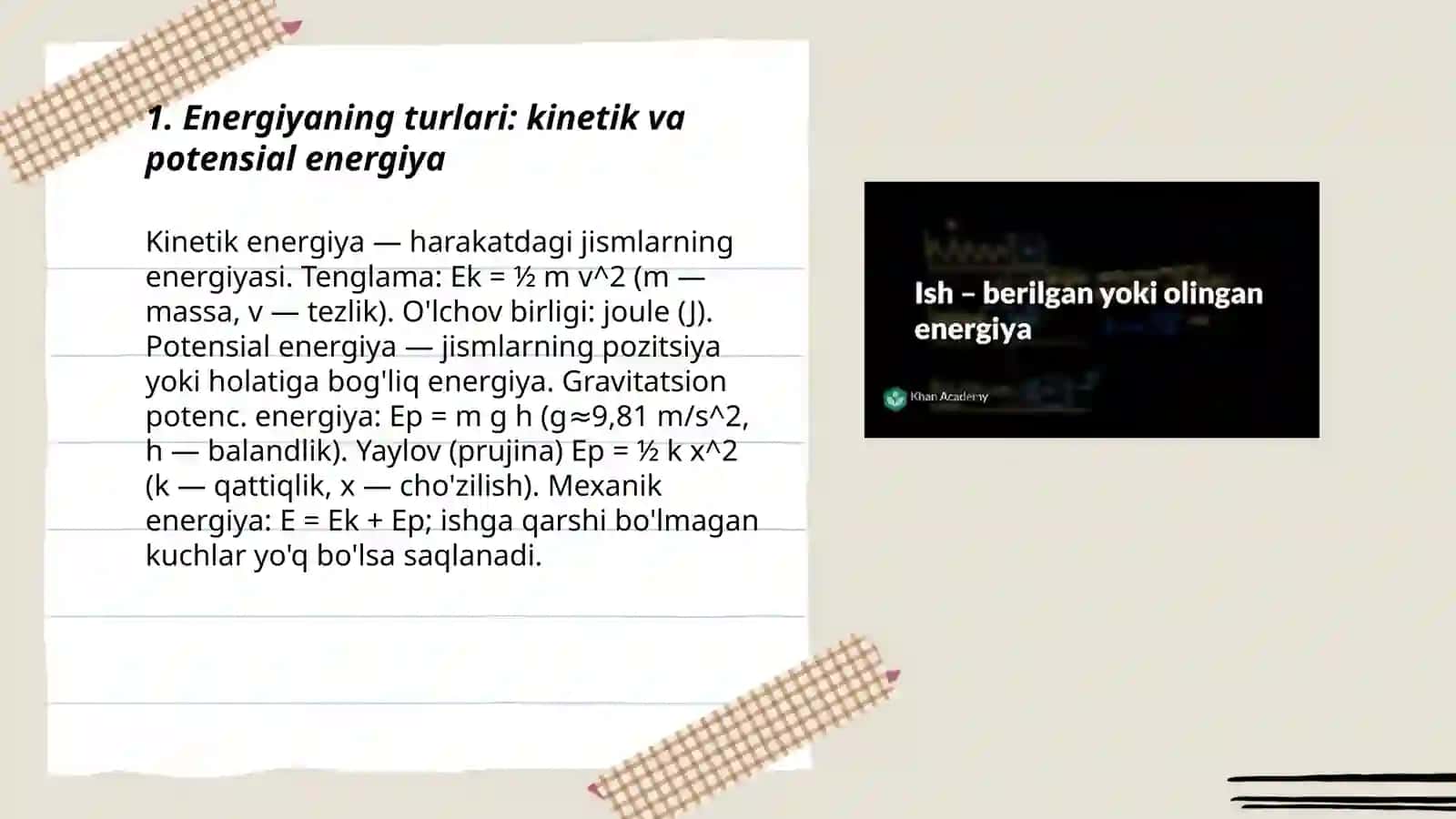 Energiya va ish 3
