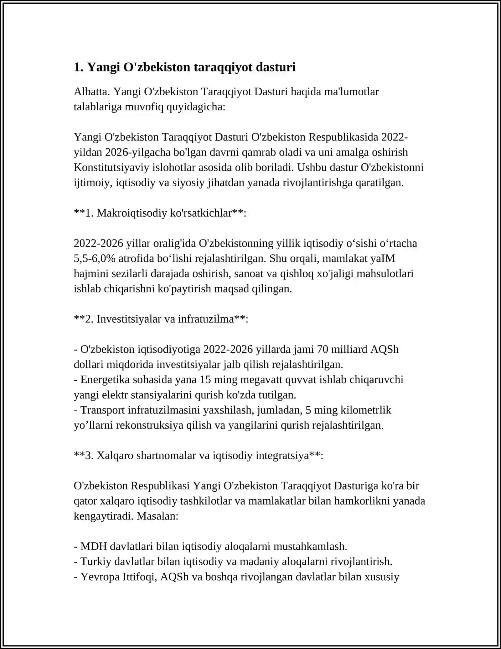 Yangi O'zbekiston Haqida Maʼlumot 3