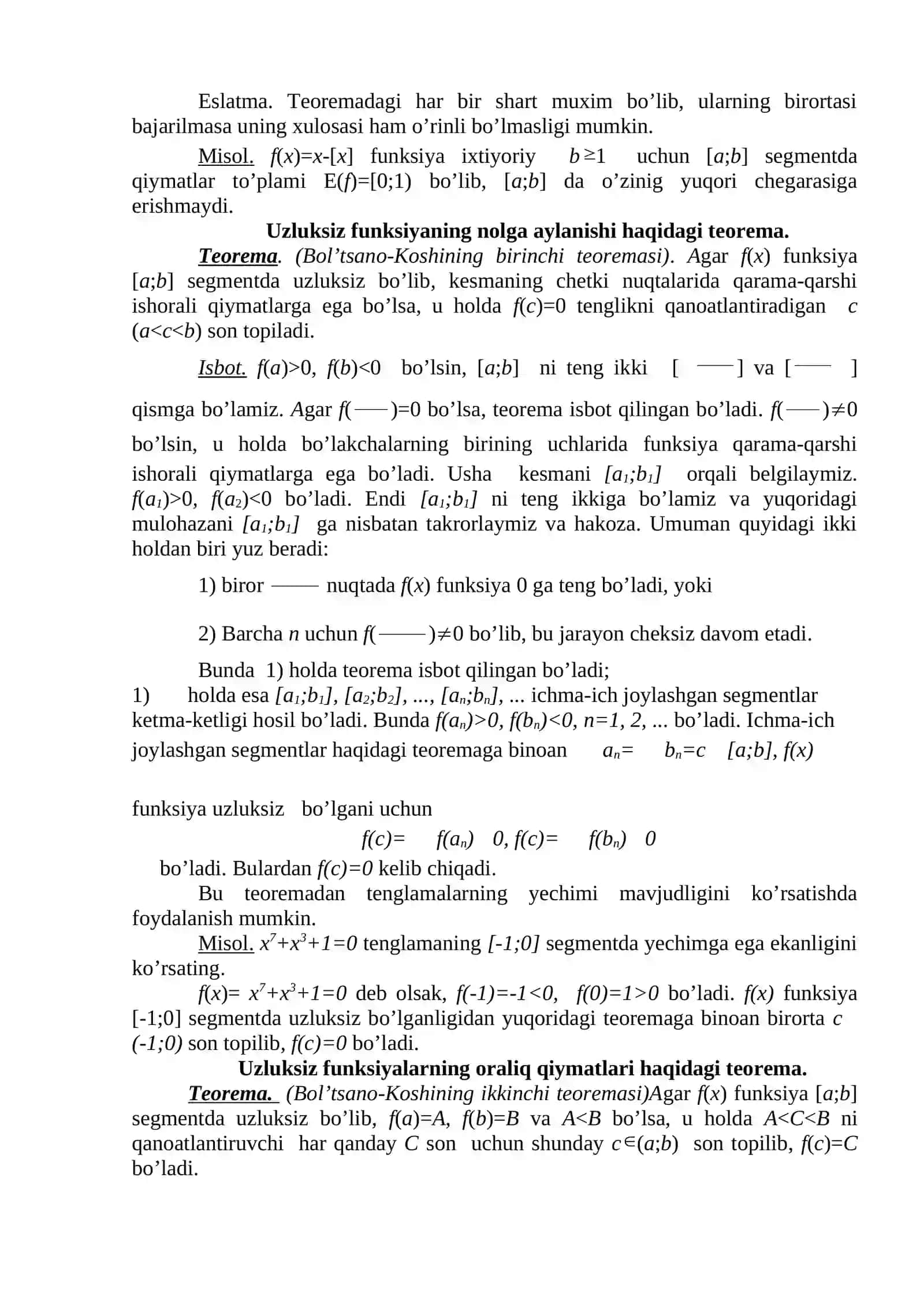 Teskari funksiyaning mavjudligi va uzluksizligi 3