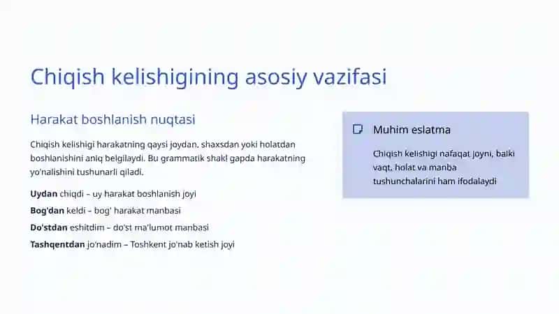 Chiqish kelishigi 3