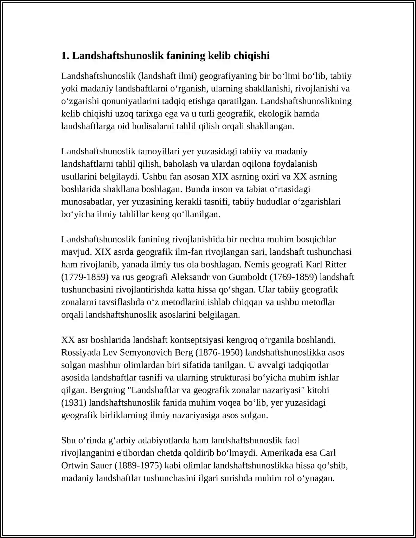LANDSHAFTSHUNOSLIK FANINING RIVOJLANISH TARIXI 3