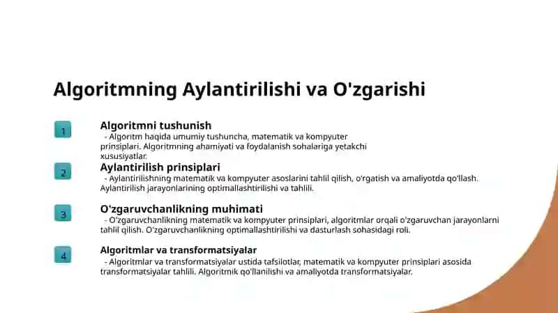 BURILISH OMILLARI BILAN ALGORITM. 3