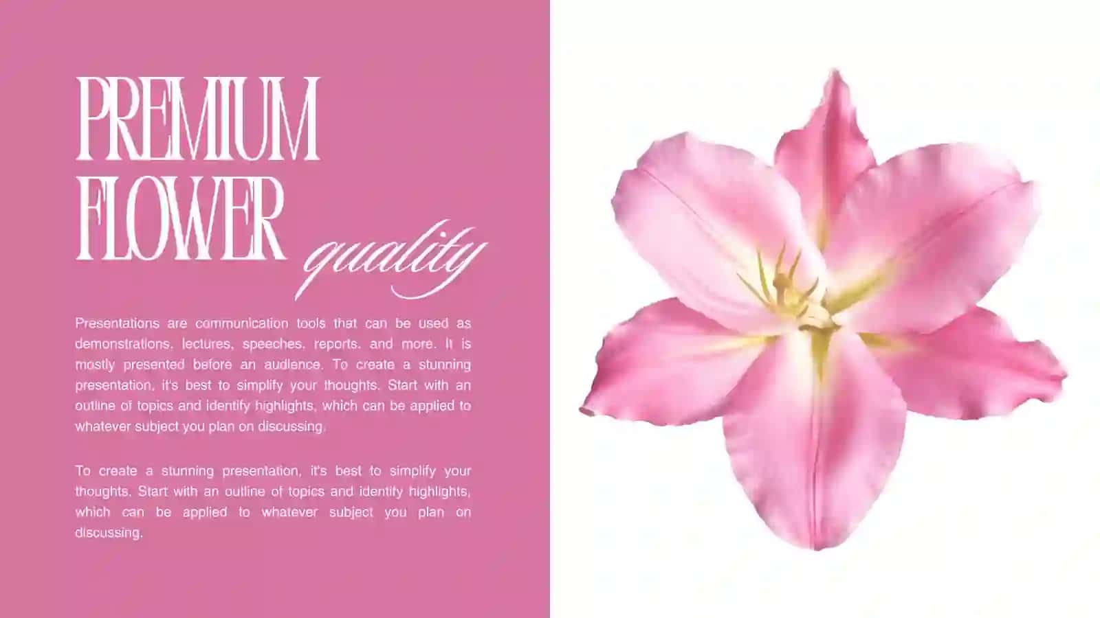 Premium Flower Presentation Template 3