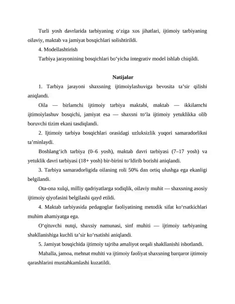 Tarbiya va ijtimoiy tarbiya bosqichlari 3
