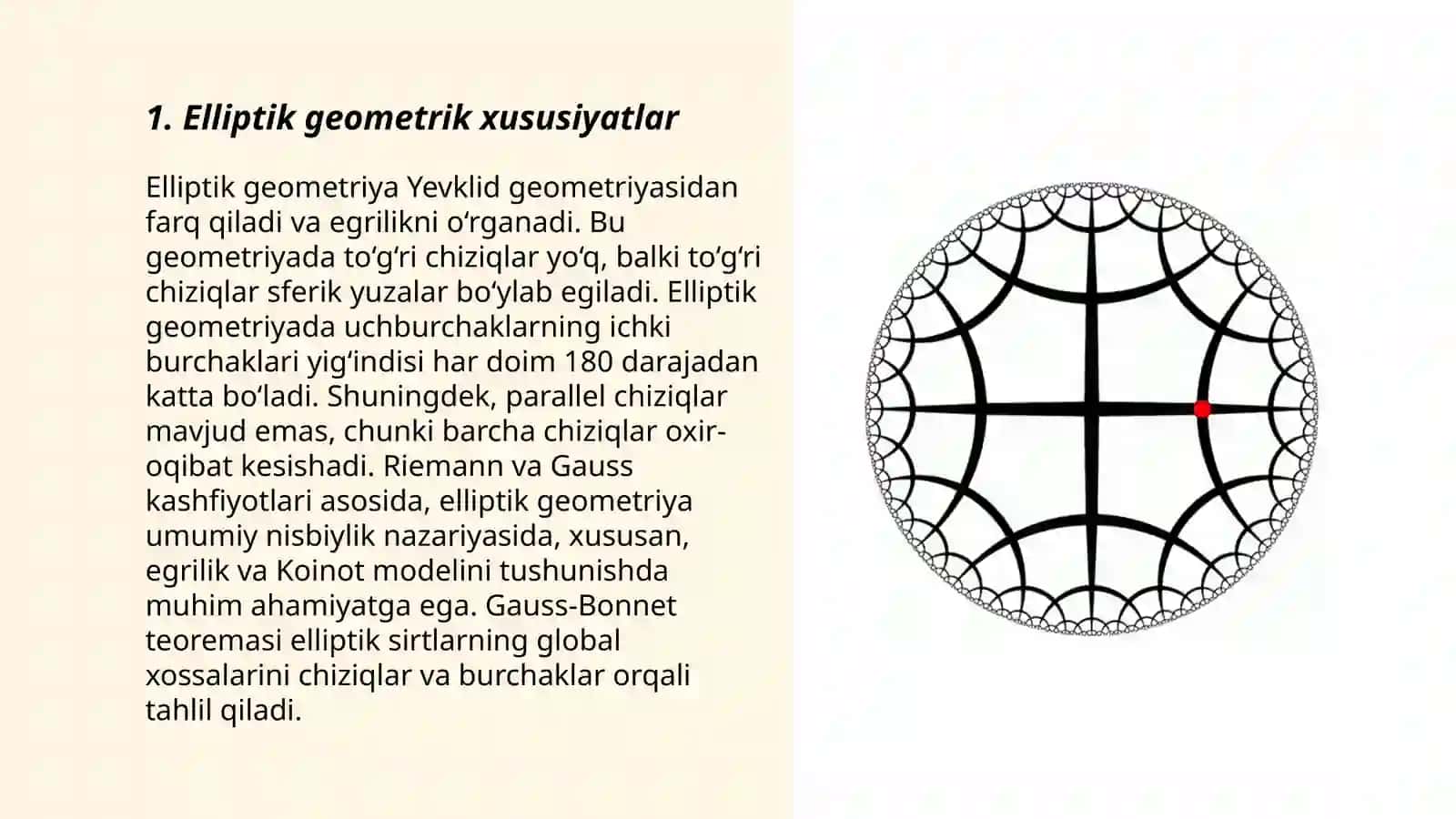 Tekislikda elliptik va giperbolik geometriya 3
