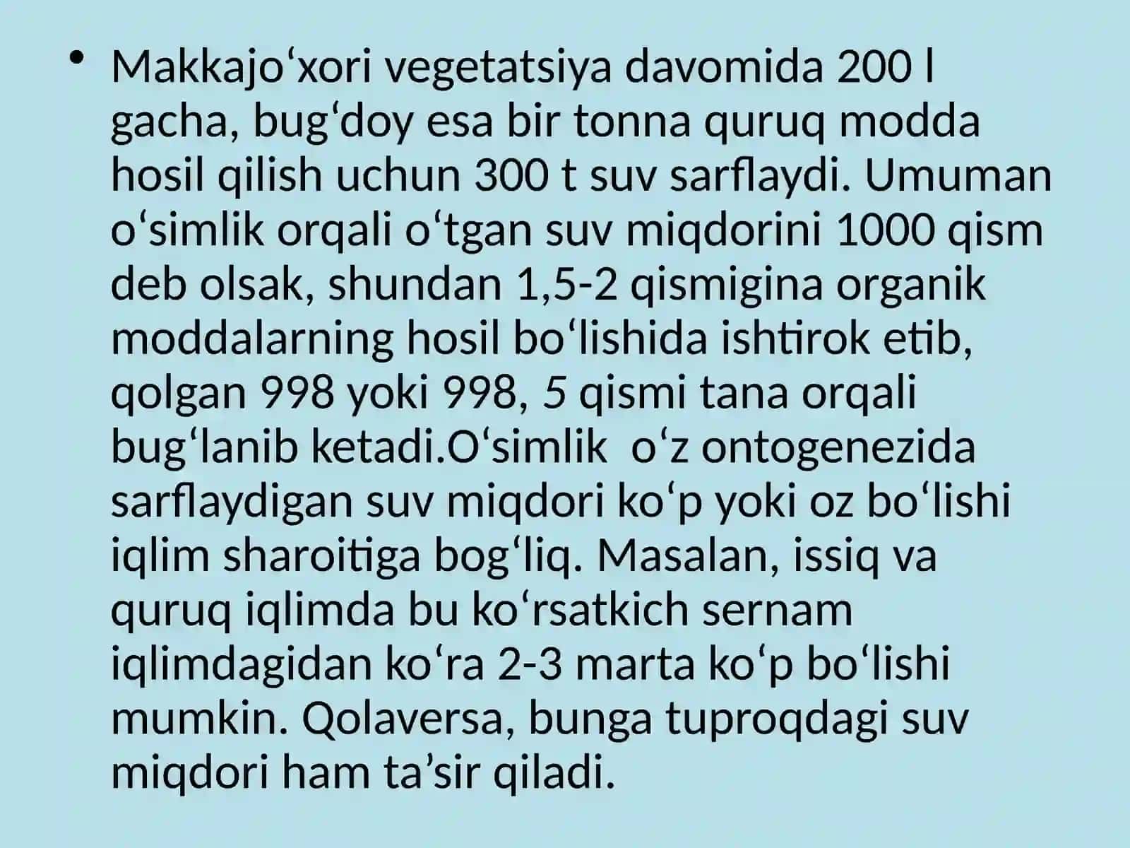 O‘SIMLIKLARDA SUV MUVOZANATI 3