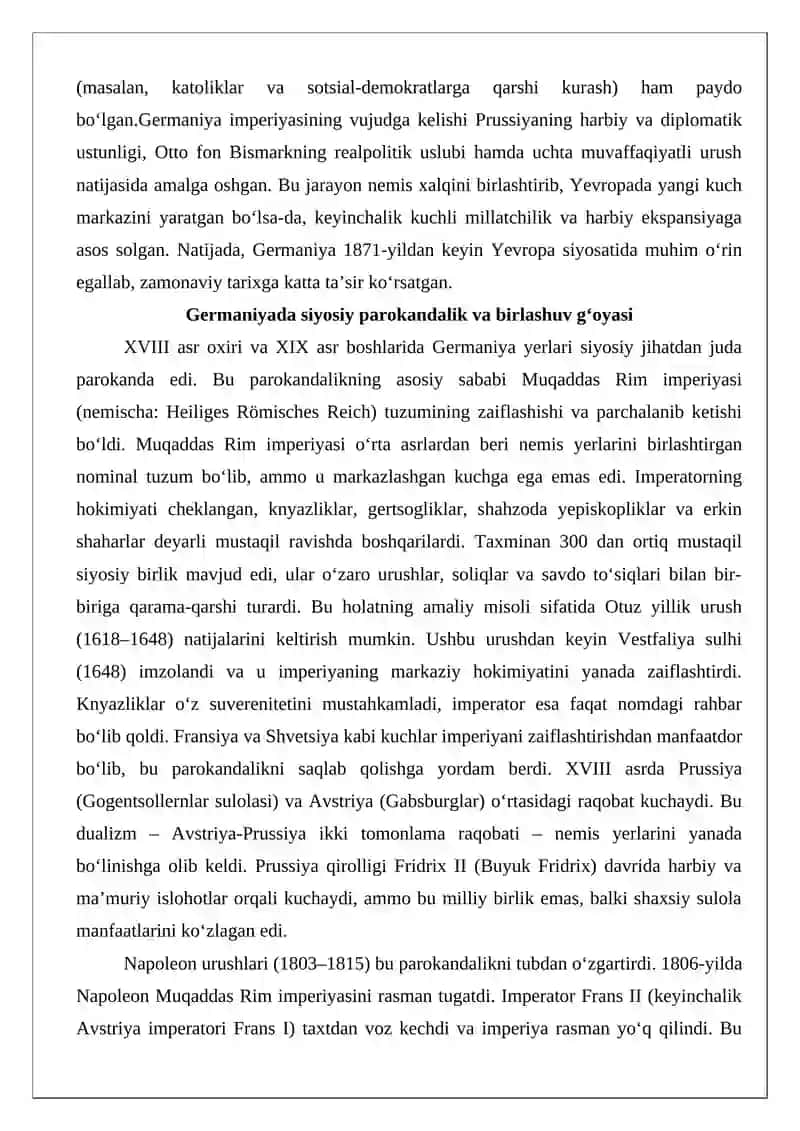 Germaniya imperiyasining vujudga kelishi 3