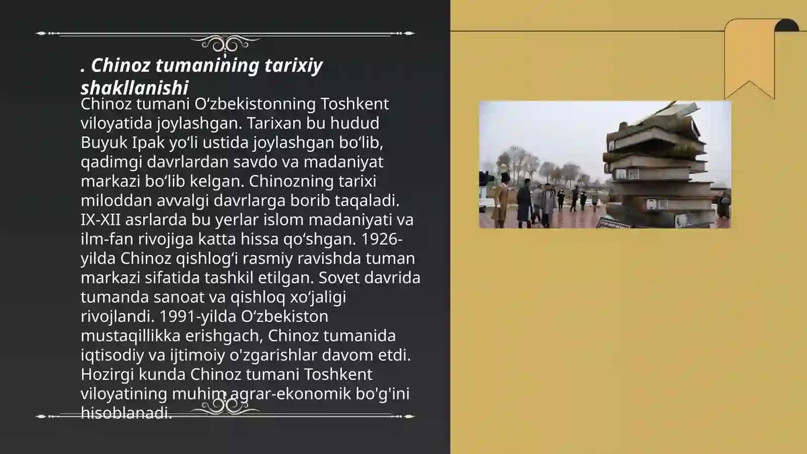 Chinoz tumanining qishlogʻining tarixi va ziyoratgohlari 3