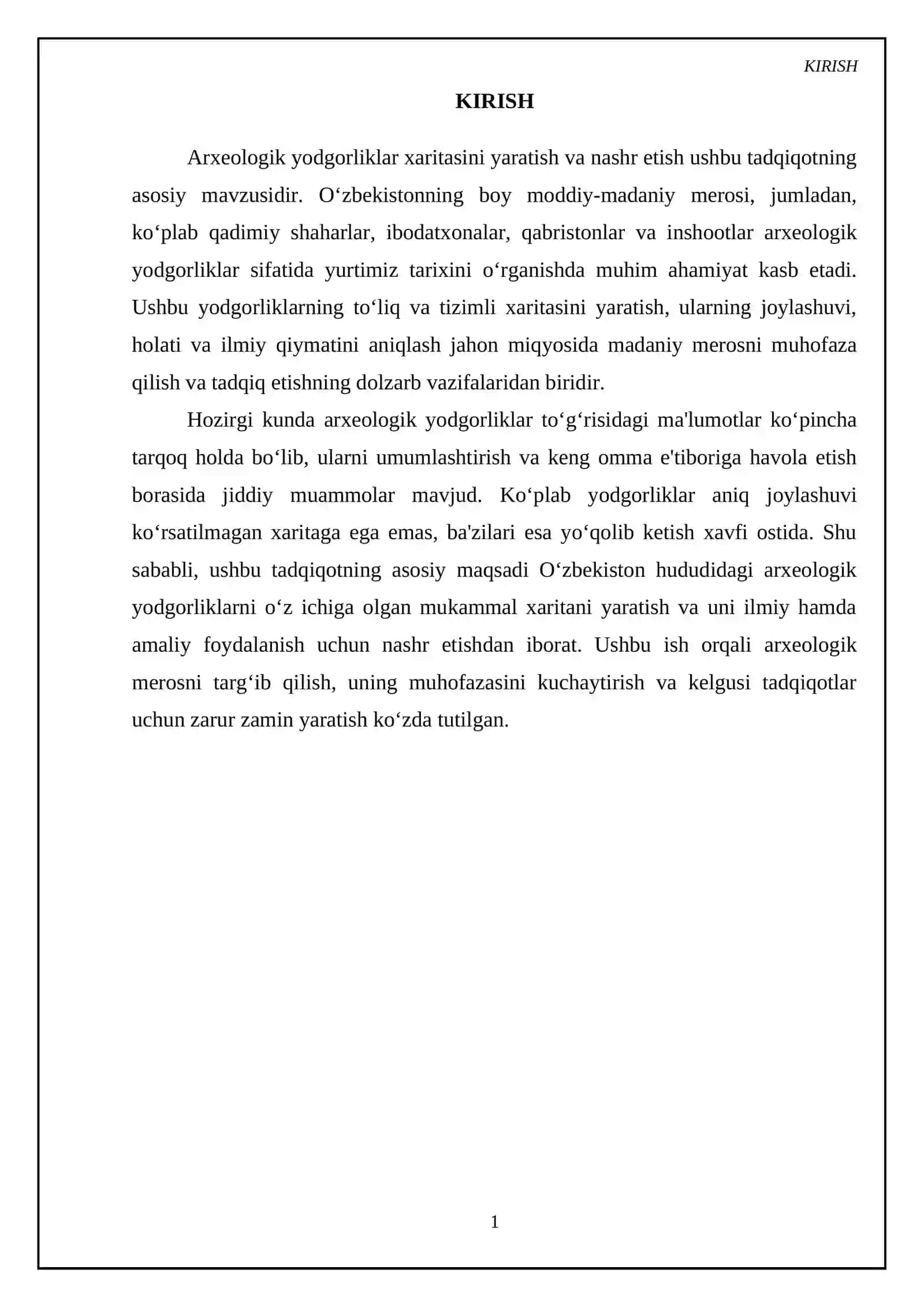 Arxeologik yodgorliklar xaritasini yaratish va nashr etish 3