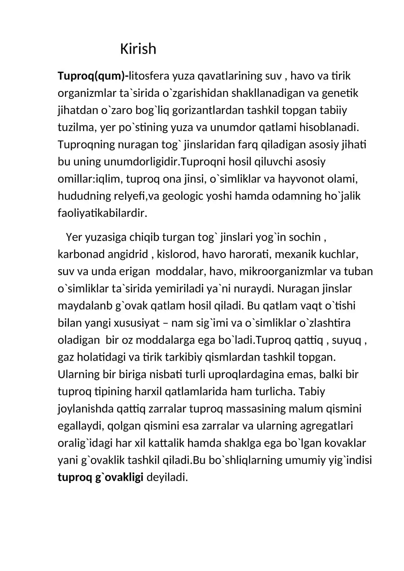 Tuproq g`ovakligi kurs ishi 3