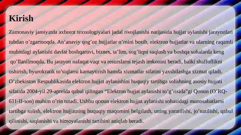 Elektron hujjatlar aylanish ito’g’risidagi qonunning 3