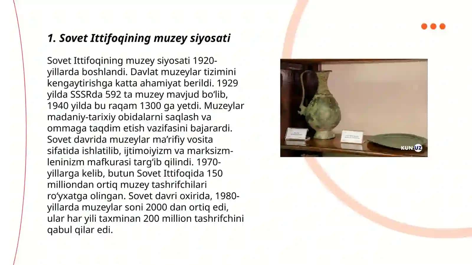 Sovet hukumatining muzeylar sohasida chora tadbirlari 3