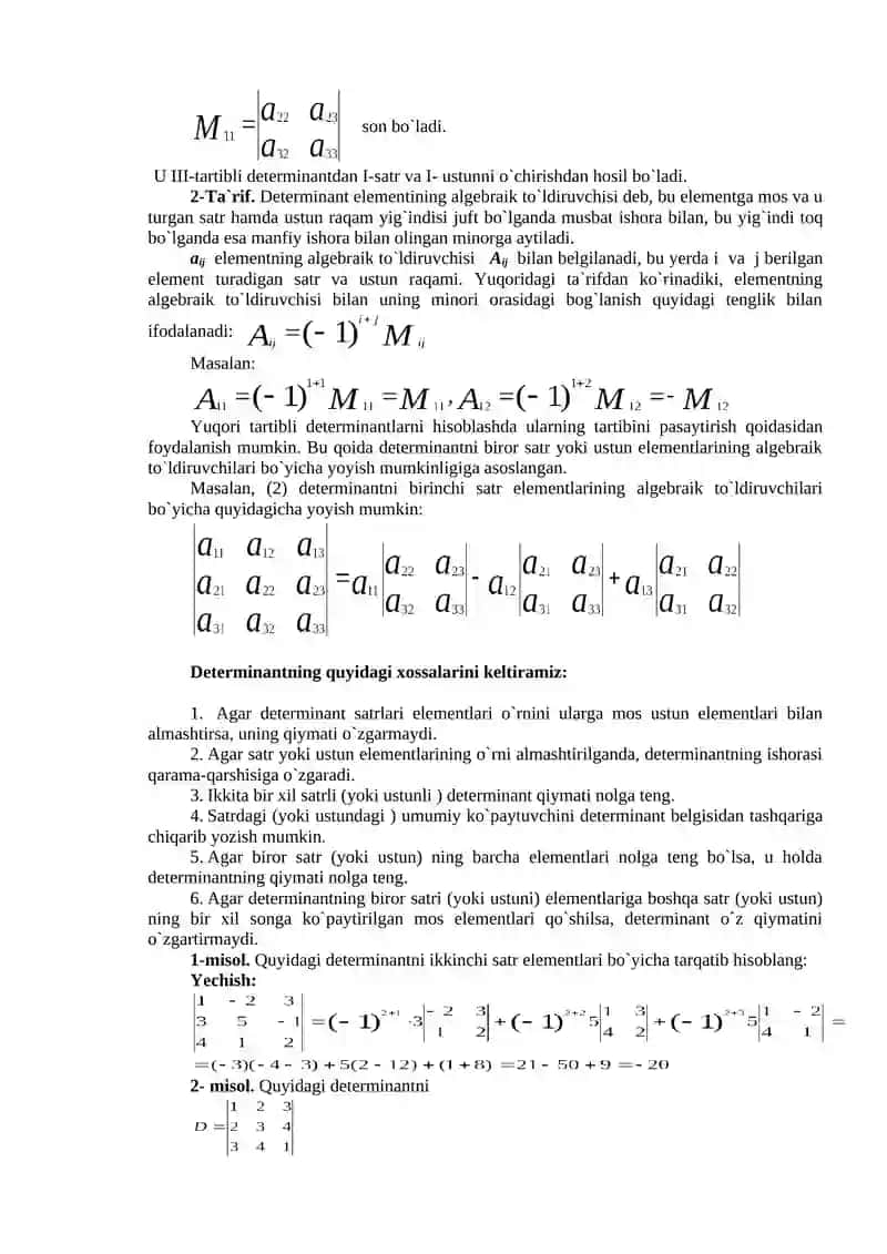 Matritsa Turlari 3