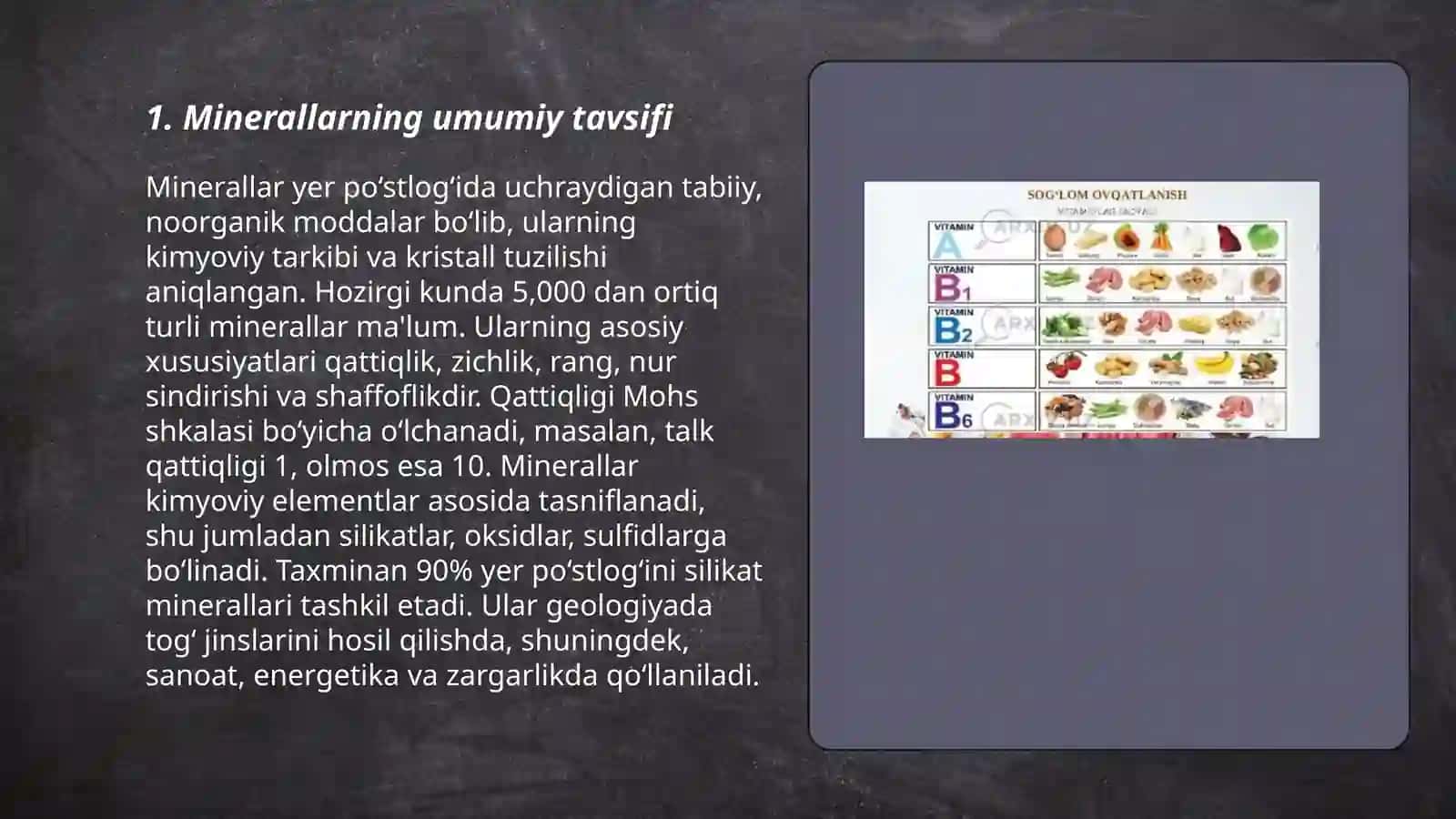 Minerallarning inson hayotidagi ahamiyati 3