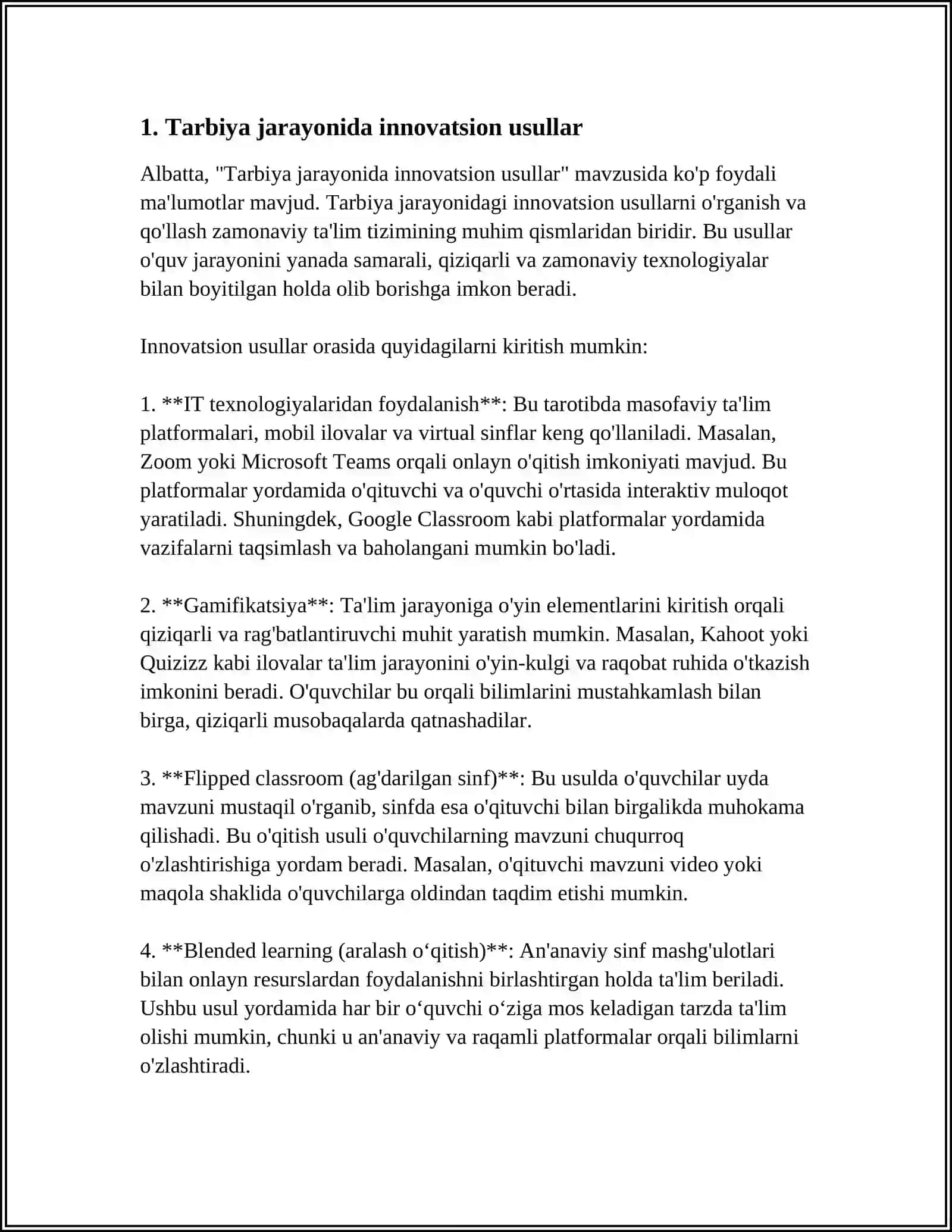 TARBIYA JARAYONINI TASHKIL ETISH SHAKLLARI 3