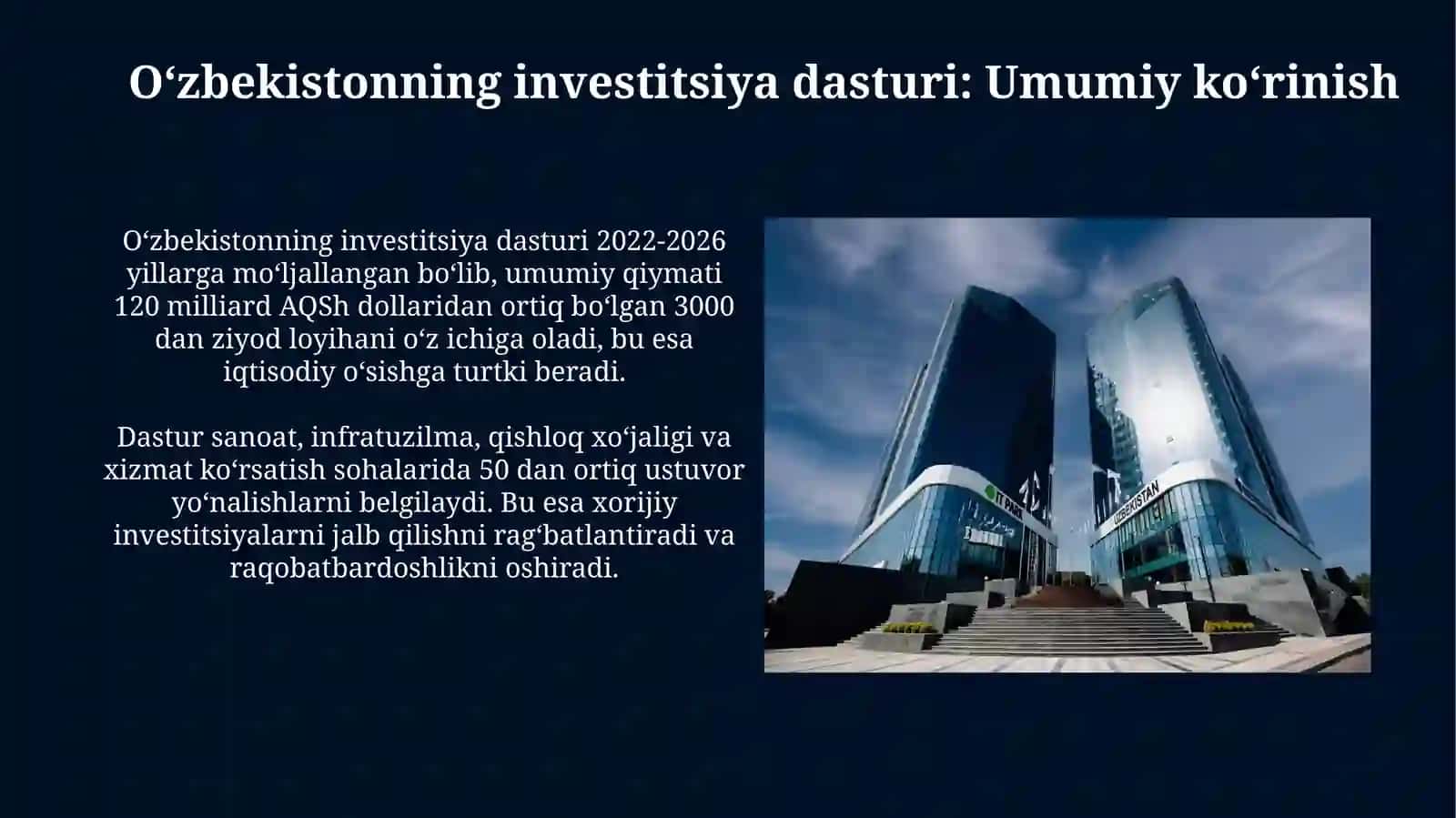 Oʻzbekistonning investitsion dasturi 3