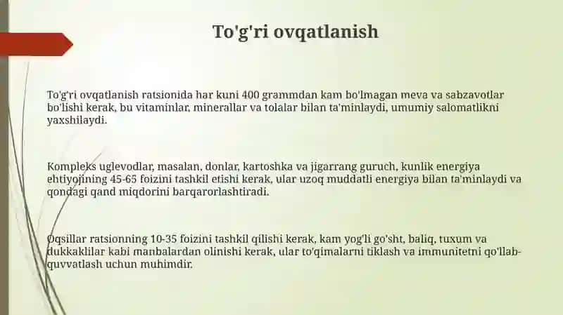 Sog'lom Turmush Tarzi Asoslari 3