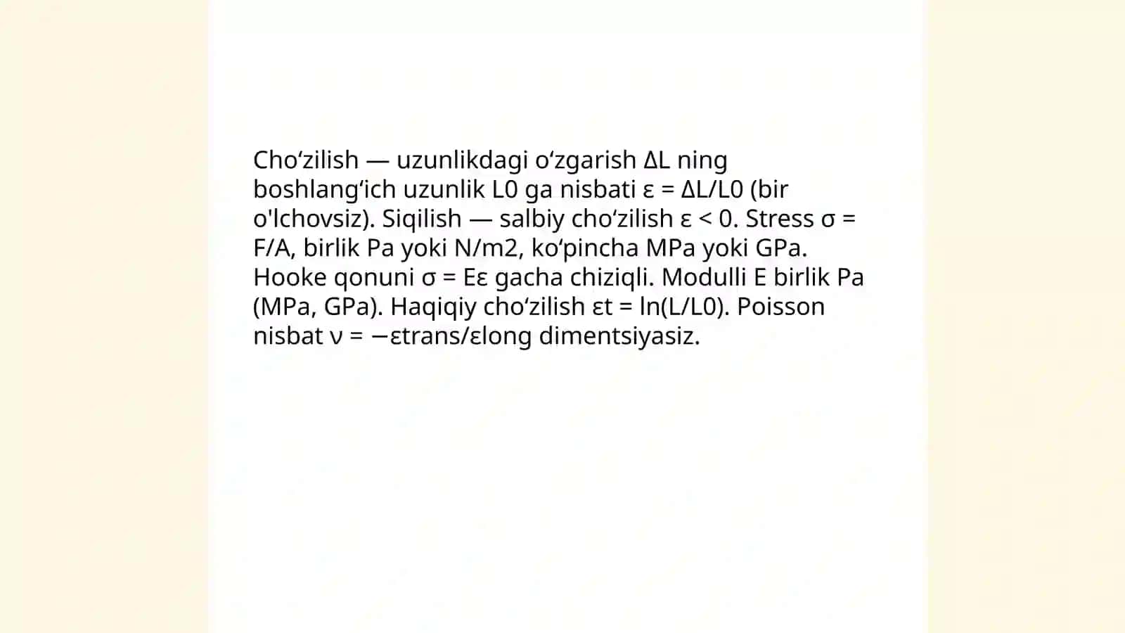 Choʻzilish va siqilishga hisoblash 3