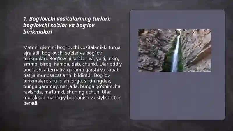 Matnni qismini bogʻlovchi vositalar 3