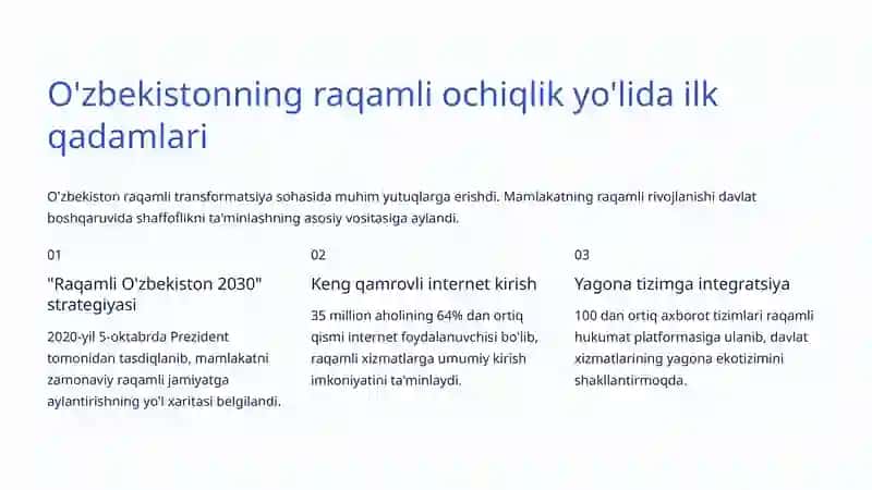 Ochiqlik va shaffoflik: Raqamli davrning yangi bosqichi 3