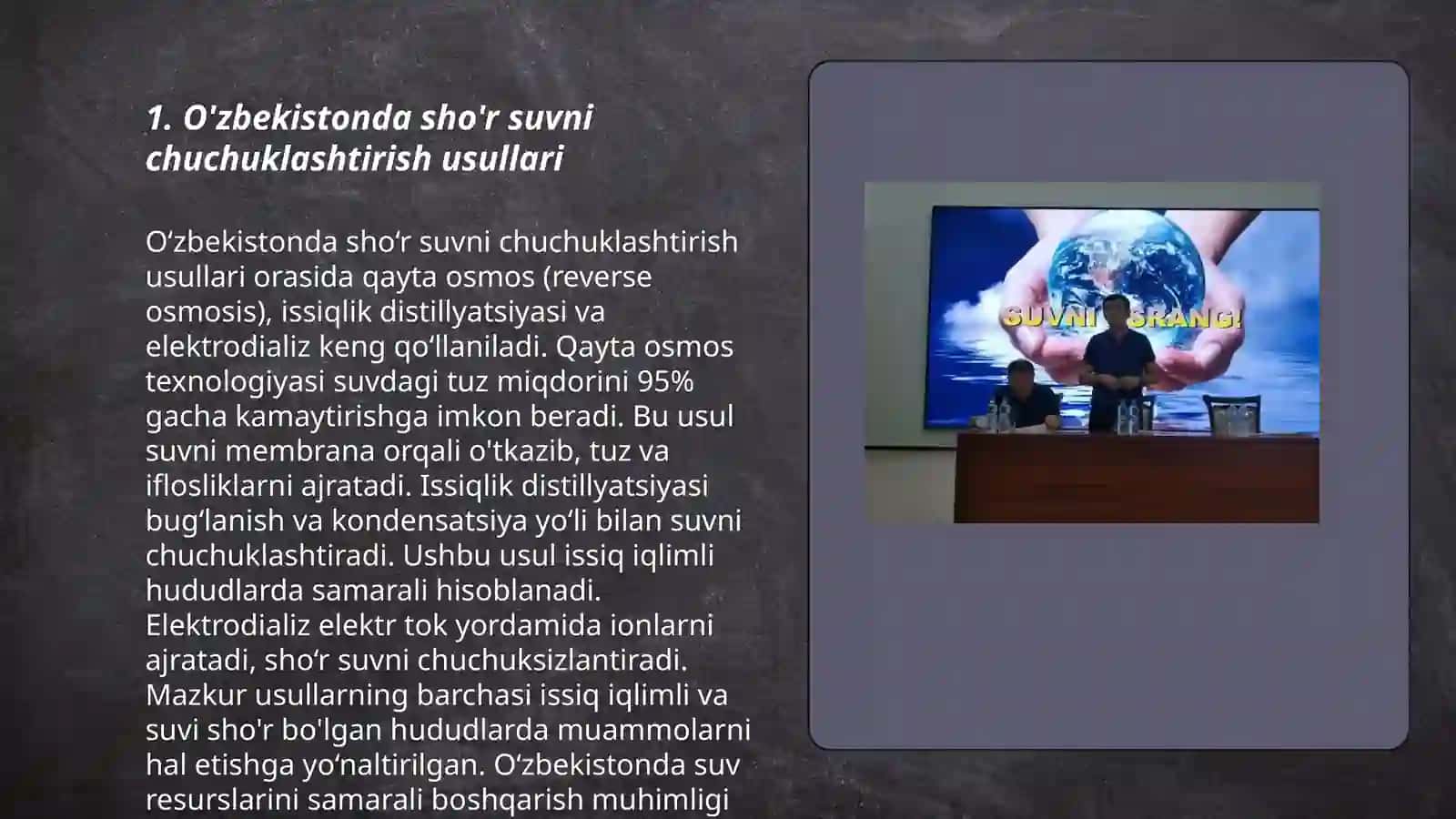 O'zbekistonda sho'r suvni chuchuklashtirish usullari 3