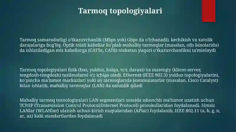Lokal tarmoqlar texnologiyalari 3
