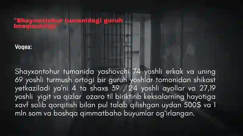 "JINOYAT KODEKSI"-164 MODDA(BOSQINCHILIK) 3